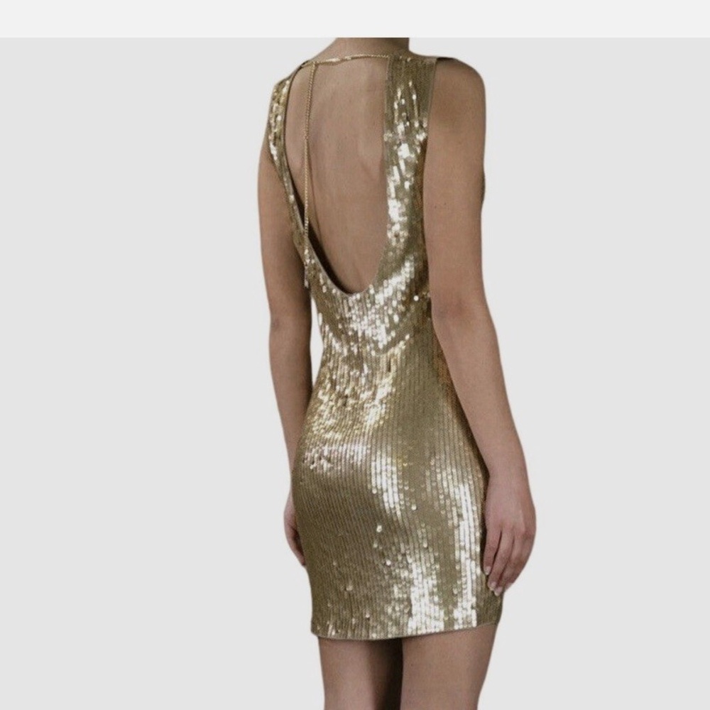 Michael Kor Sequin Dress with gold chain accent XS